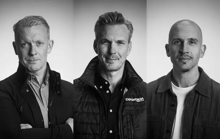 <p>Delägarna Niklas Kaldenberg, Erik Nellmark och produktionschef Adam Ragnar.</p>
