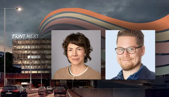 <p>Jennie Sverker, Skogsstyrelsen och Mårten O Larsson, Skogsindustrierna hjälper till att sprida ljus över EUDR.</p>
