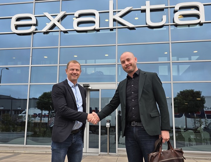 <p>Patrick Andersson, vd på Exakta och Patrik Agblad, säljare på Visutech.</p>
