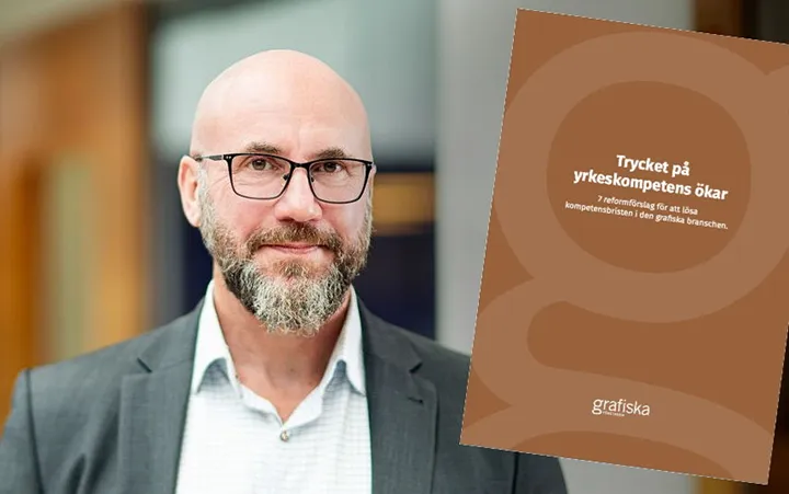 <p>Henrik Smedmark, utbildningspolitisk expert på Grafiska Företagen som tagit fram rapporten.</p>
