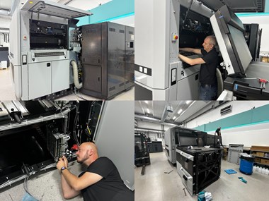 <p>Installationen av den nya HP Indigo-pressen hos Markbladet Digitaltryckeri.</p>
