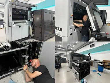 <p>Installationen av den nya HP Indigo-pressen hos Markbladet Digitaltryckeri.</p>
