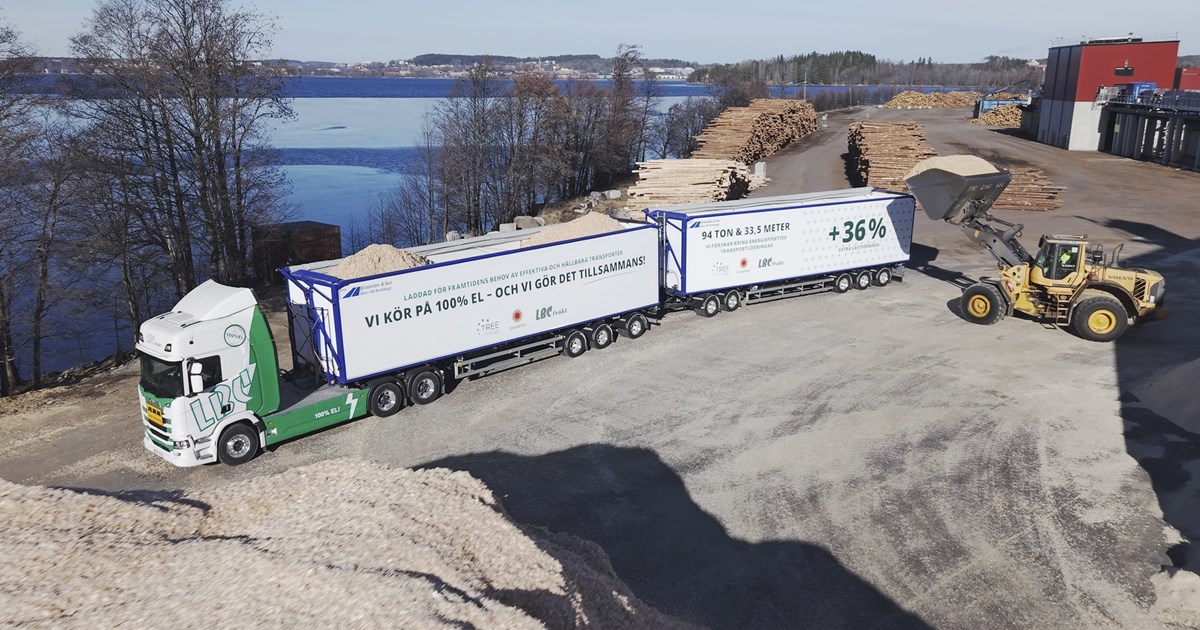 Stora Enso lanserar världsunik elektrisk flisbil med ökad lastkapacitet