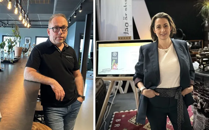 <p>David Bergman lämnar över vd-stolen till Emilia Bernehjält.</p>
