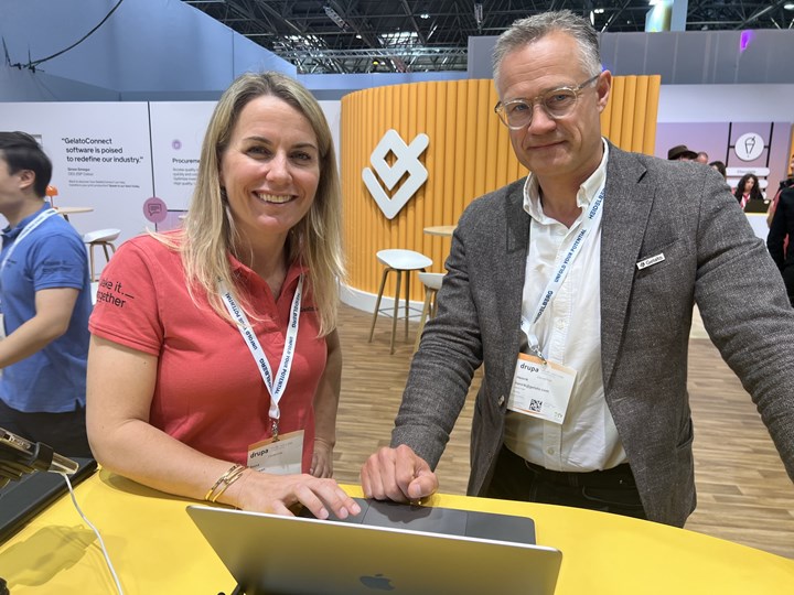 <p>Minna Philipson, marknadschef och Henrik Müller Hansen, vd för Gelato. Här på Drupamässan 2024.</p>

