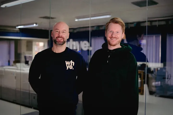 <p>Mikael Larsson och Joakim Johnson på Whye Reklambyrå som tidigare hette Industritryckeriet.</p>
