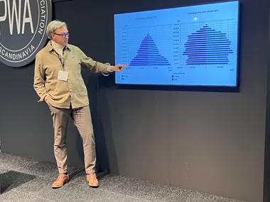 <p>Christian Lundell, vd för Nordiska Textilakademin, delade med sig av kunskap om framtiden för textilbranschen.</p>
