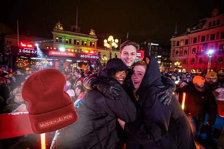 <p>Mössan som Meri tagit fram åt Musikhjälpen för att hjälpa till att samla in pengar. Programledare var Assia Dahir, Emil Hansius och Linnea Wikblad.</p>
