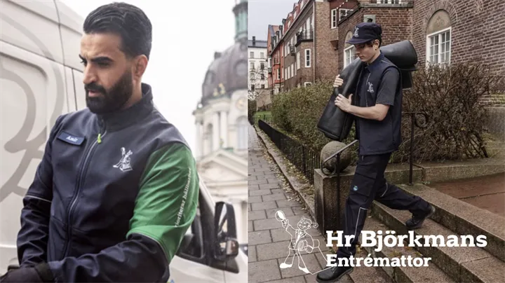 <p>Bilder på de nya arbetskläderna som personalen på Hr Björkman bär.</p>
