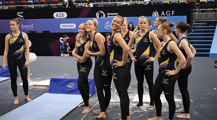 <p>Svenska gymnastiktjejer iklädda kläder från Craft.</p>
