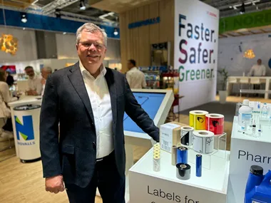 <p>Patrik Jenemark, vd på Nordvalls. I utställningen på Scanpack var en av nyheterna en app där kunder bland annat kan beställa etiketter direkt i appen.</p>
