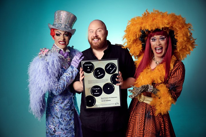 <p>Bland Drakar och Dragqueens, från vänster: artisten Björta, grundaren och regissören Petter Wallenberg, artisten Inga Tvivel.</p>
