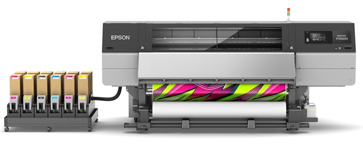 <p>Färgsublimeringsskrivaren Surecolor F11000H, här utrustad med den extra så kallade jumborullen.</p>
