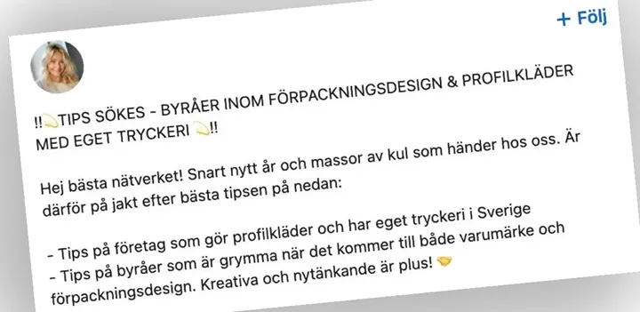 <p>Spännande inlägg på LI har fångat produktmediabranschens intresse.</p>
