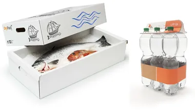 <p>Två exempel på förpackningslösningar av wellpapp. </p>
