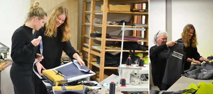 <p>Bilder från produktionen av väskorna. </p>
