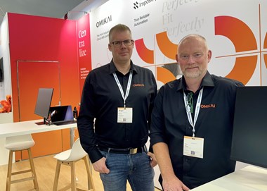 <p>Mattias Erlandsson och Jens Green mötte besökare och kunder i Drupa-montern.</p>
