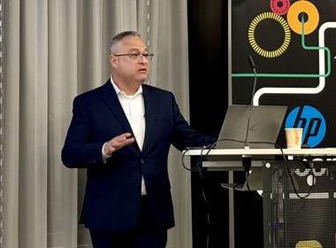 <p>Haim Levit presenterade HP:s nya samarbete med designplattformen Canva. </p>
