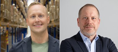 <p>Andreas Malmström till vänster ny vd för Jobman Texet och avgående vd Joakim Rothschild till höger.</p>
