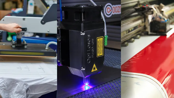 <p>I produktionen finns lasermaskiner, värmepress och printer.</p>
