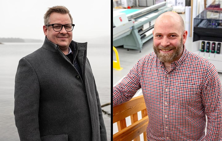 <p>Johan Wedin, vd på Gerdins Invest, och Lennie Nylén, vd på Original Tryckeri.</p>
