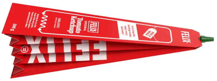 <p>En helt ny typ av ketchupförpackning.</p>
