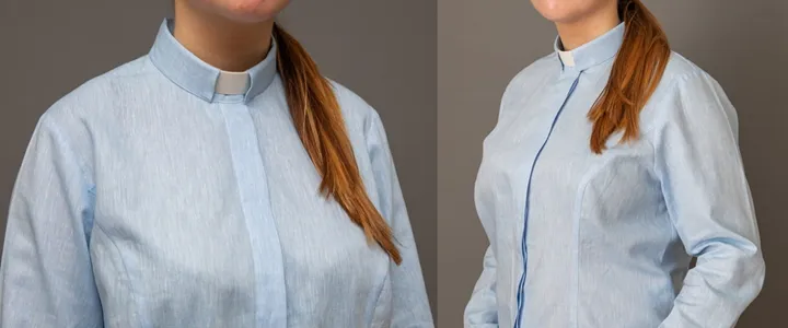 <p>Produktionsprov av Beyondfits prästskjorta.</p>
