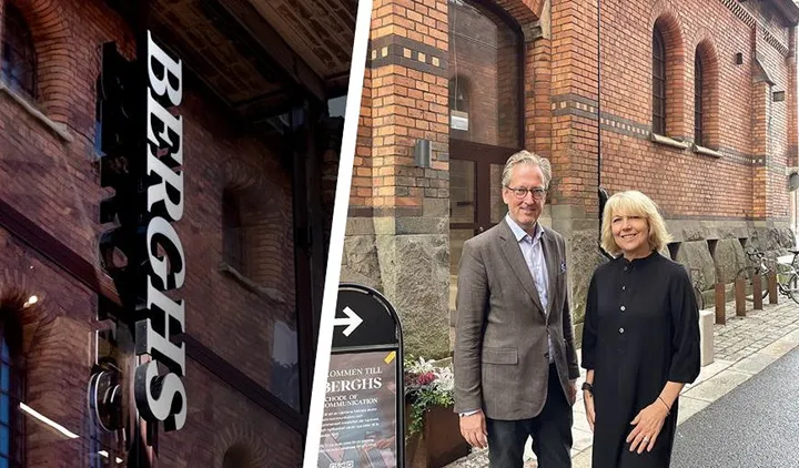 <p>Camilla Wallander, VD Berghs och Christer Hammar, chef AcadeMedias vuxenutbildning</p>

