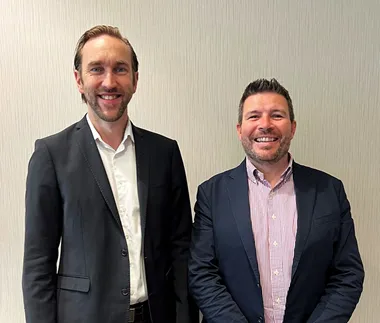 <p>Peter Cederholm till vänster, ny vd för Grafotronic</p>
