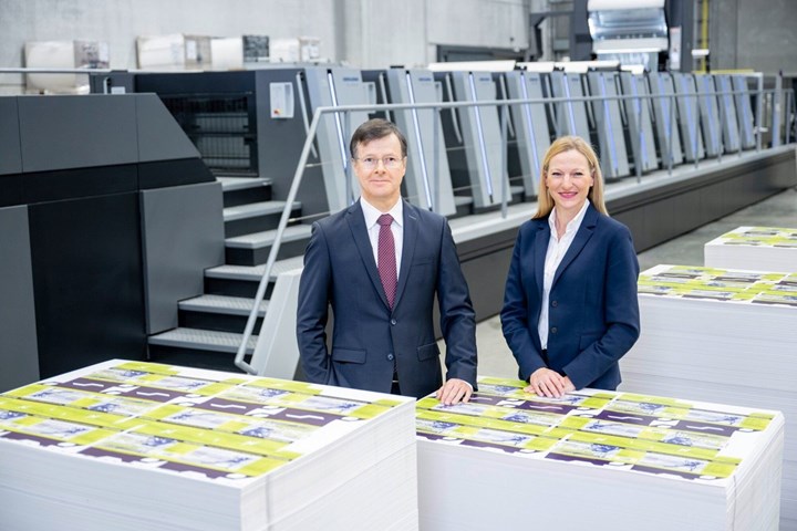 <p>VD Dr. Ludwin Monz och finanschef Tania von der Goltz på Heidelberg.</p>
