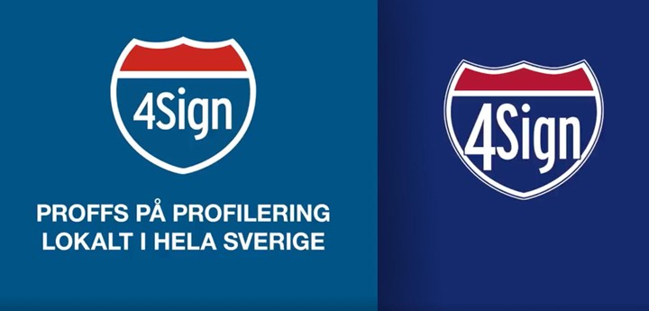<p>Till vänster syns den nya logotypen med tillhörande tagline.</p>
