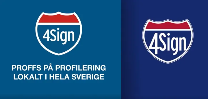 <p>Till vänster syns den nya logotypen med tillhörande tagline.</p>
