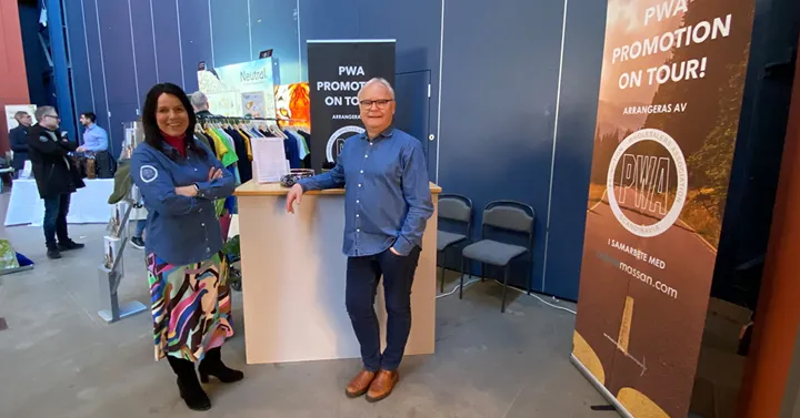 <p>Maria Olsson och Roger Nilsson på PWA på plats i Göteborg när leverantörerna kom till stan.</p>
