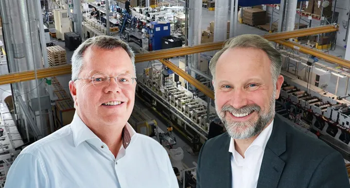 <p>Patrik Jenemark, vd, Nordvalls Etikett och Sjur Skjæveland, vd, Lexit Group.</p>
