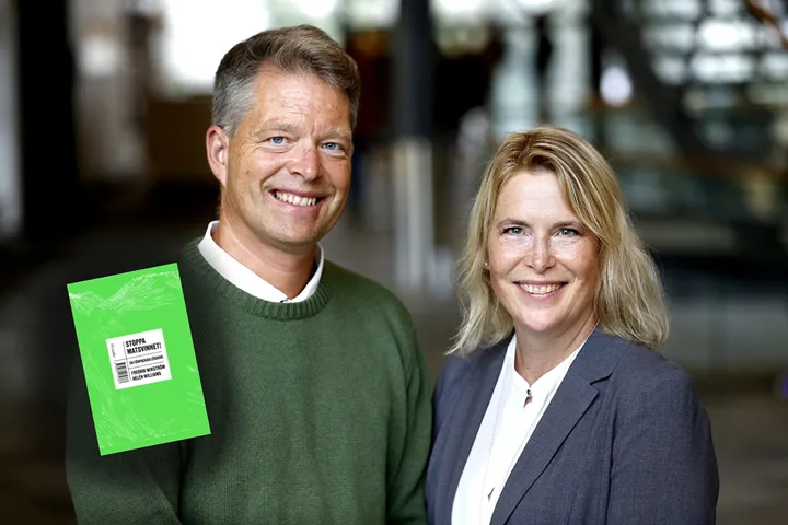 <p>Fredrik Wikström och Helén Williams har skrivit boken Stoppa matsvinnet.</p>
