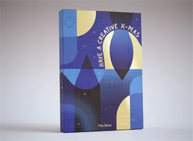 <p>En julkalender fylld av pennor och annat konstnärsmaterial.</p>
