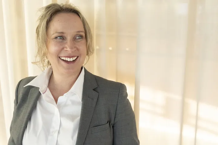 <p>Camilla Slinga, vd på Beyondfit som tillverkar skjortor helt anpassade efter kvinnlig passform.</p>
