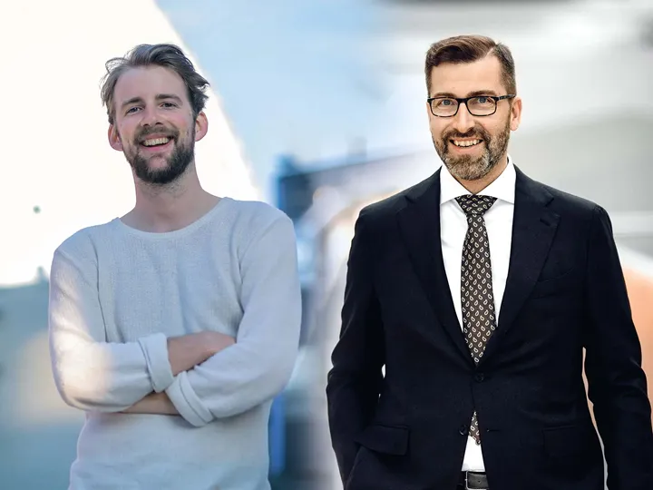 <p>Jakob Nordfeldt, vd på Skrym och Mathias Krümmel som är vd för Postnord Sweden.</p>
