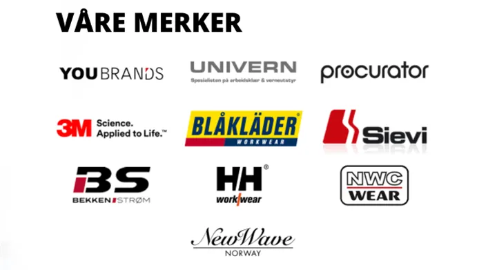 <p>Några av de varumärken som Skogheim Profil och Yrkeskläder erbjuder.</p>

