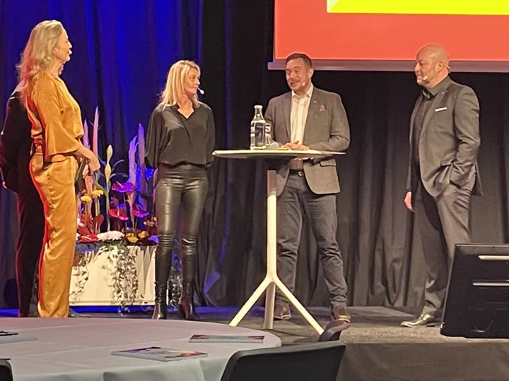 <p>Catarina Rolfsdotter-Jansson moderator, Annelill Annvik Gafs, Oscar Hugoson, Scanfill, Anders Källman, Multivac</p>

