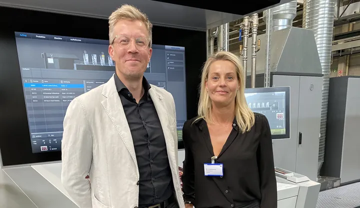 <p>Lasse Svärd och Annelill Annvik på Gafs Kartong.</p>
