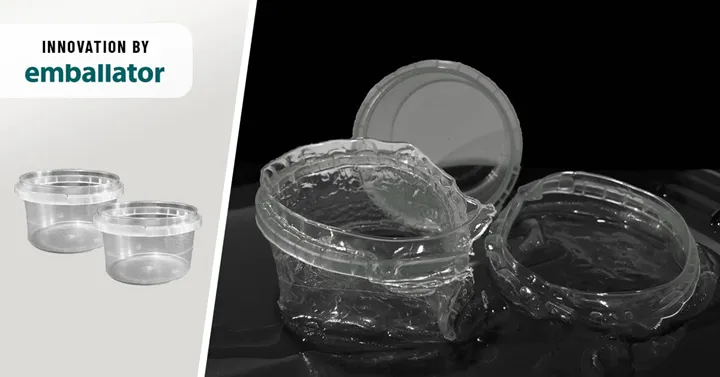 <p>En burk tillverkade av PVOH som bryts ner vid kontakt med vatten.</p>
