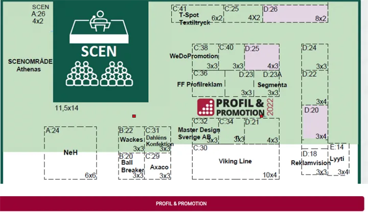<p>Mässkarta för Profil & Promotion i Kista.</p>
