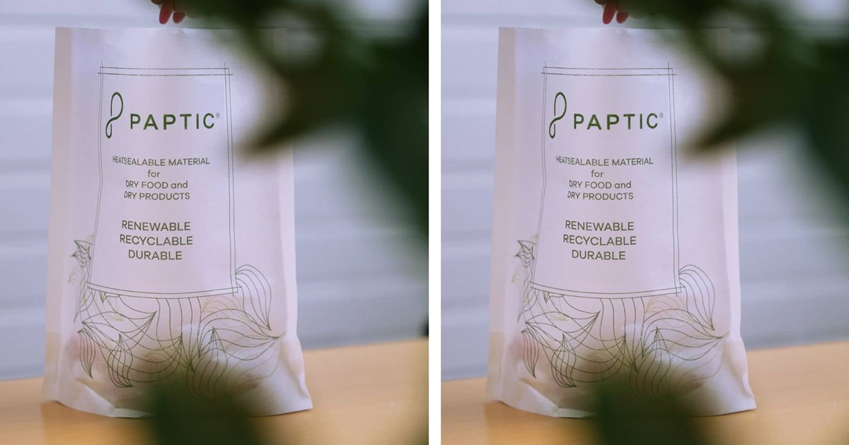Paptic breddar med fiberbaserat material för flexibla förpackningar