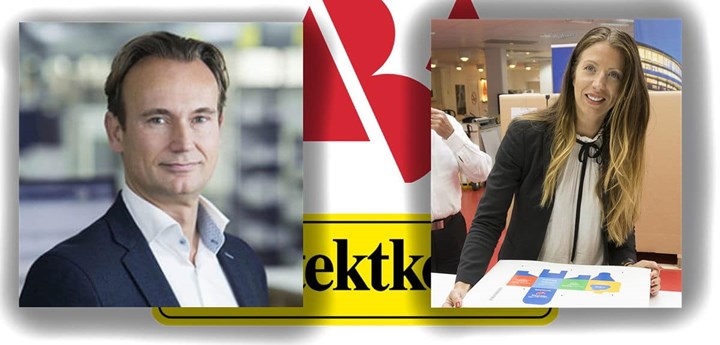 <p>Gunnar Duintjer, vd på Arkitektkopia och Robine Björklund, vd på ABA.</p>
