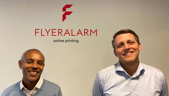 <p>Staffan Ring och Jonas Lambæk på Flyeralarm.</p>
