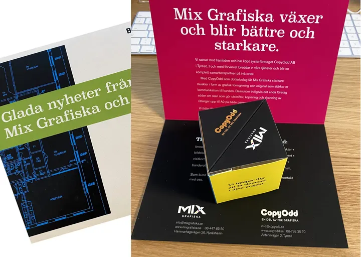 <p>I ett utskick berättar man om tryckerisamarbetet söder om Stockholm.</p>
