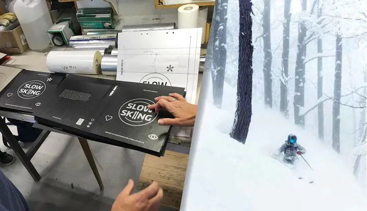 <p>Boken Slow Skiing är producerad av TMG Sthlm och SDK Bok i Stockholm och Västerås. På skidorna till höger står Evelina Nilsson.</p>
