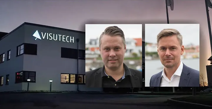 <p>Johan Gustafsson och Johan Lidström på Visutech.</p>
