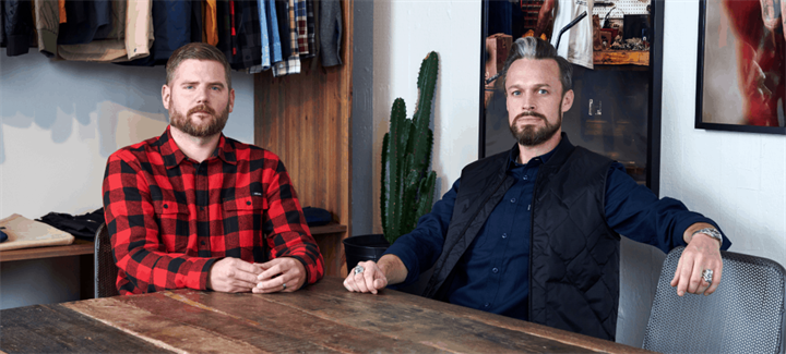 <p>Jonas Skommevik och Thomas Flinn som tillsammans grundat Depalma Workwear.</p>
